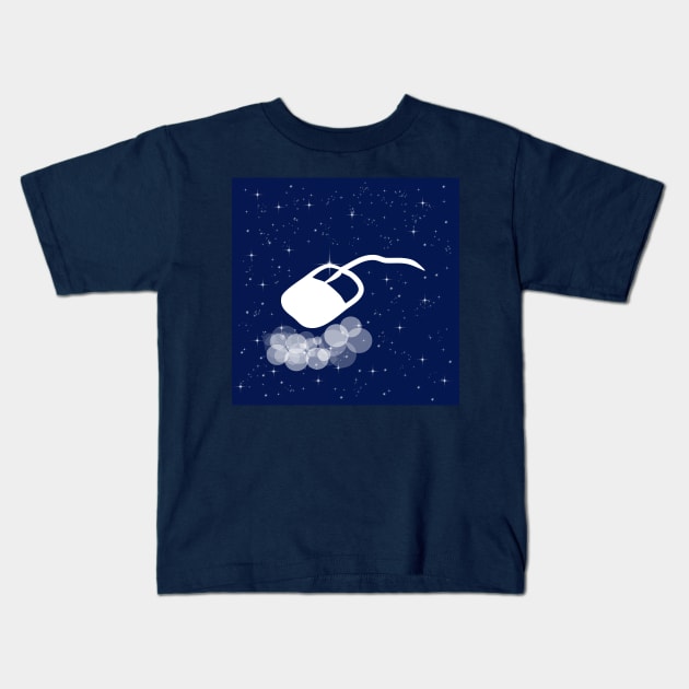 Computer mouse, cursor, device, manipulator, technology, light, universe, cosmos, galaxy, shine, concept Kids T-Shirt by grafinya